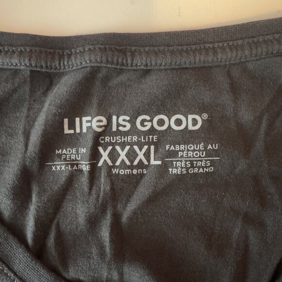 NWT Life Is Good Women’s Crusher Lite V-Neck Tee Wildflower Jar Size XXXL Black - Picture 4 of 9